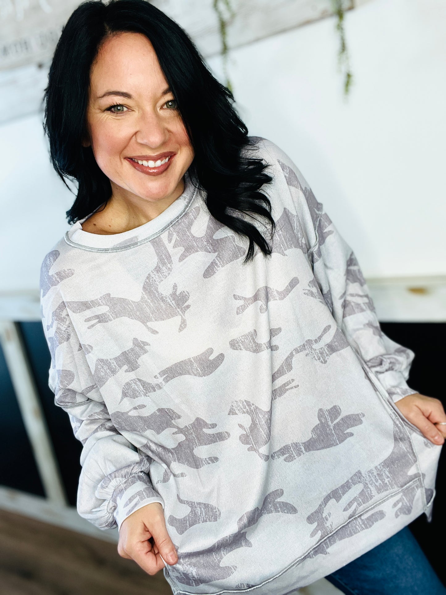 Camo Reverse Seam Sweatshirt