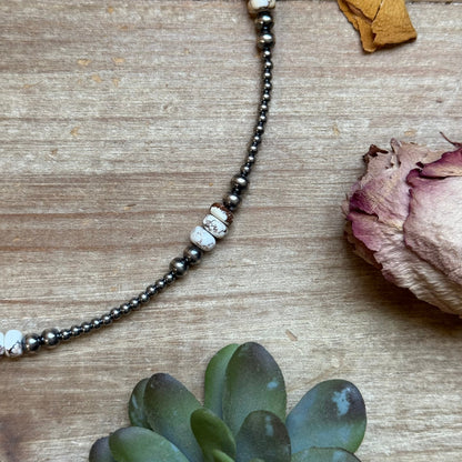 Wild Horse & Sterling Silver Pearl Necklace