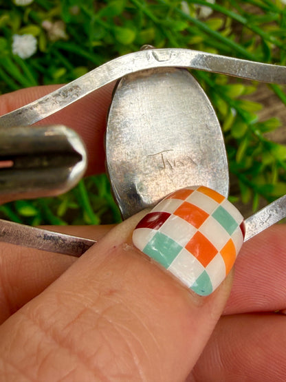 Vintage Inlay Flower Cuff Bracelet