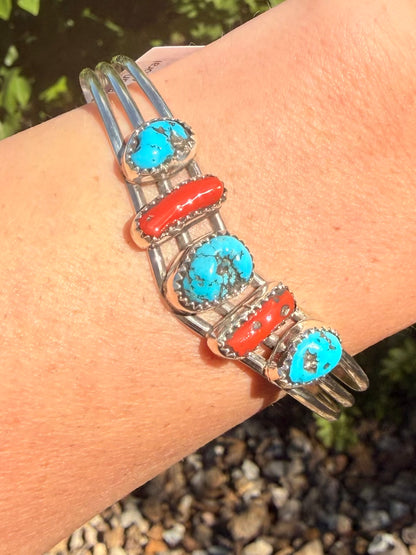 Kree Blanchard - Turquoise + Coral Stacker Cuff