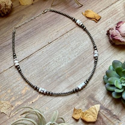Wild Horse & Sterling Silver Pearl Necklace