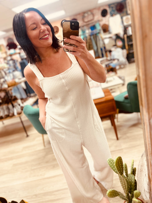 Summer Waffle Knit Jumpsuit