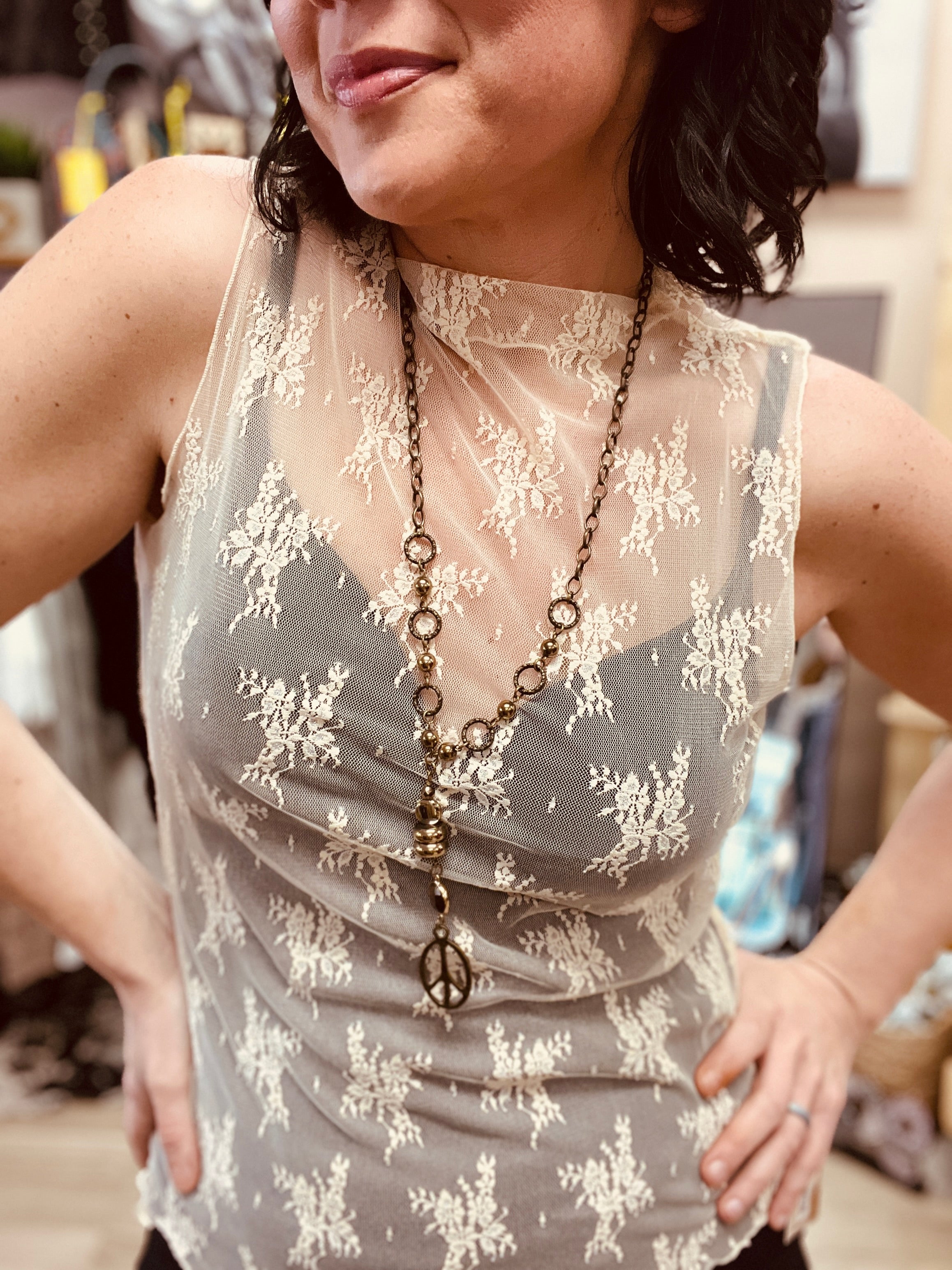 Spicy Sleeveless Lace Top