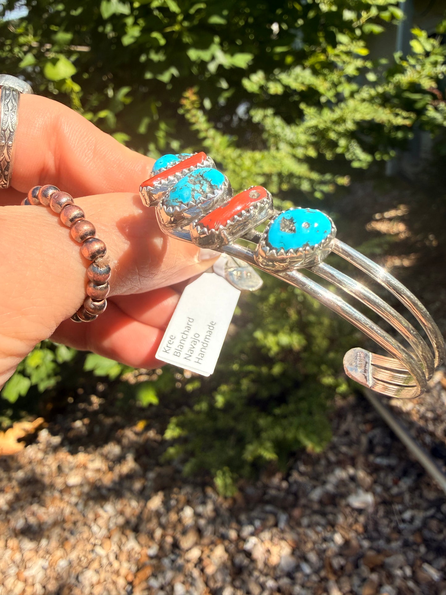 Kree Blanchard - Turquoise + Coral Stacker Cuff