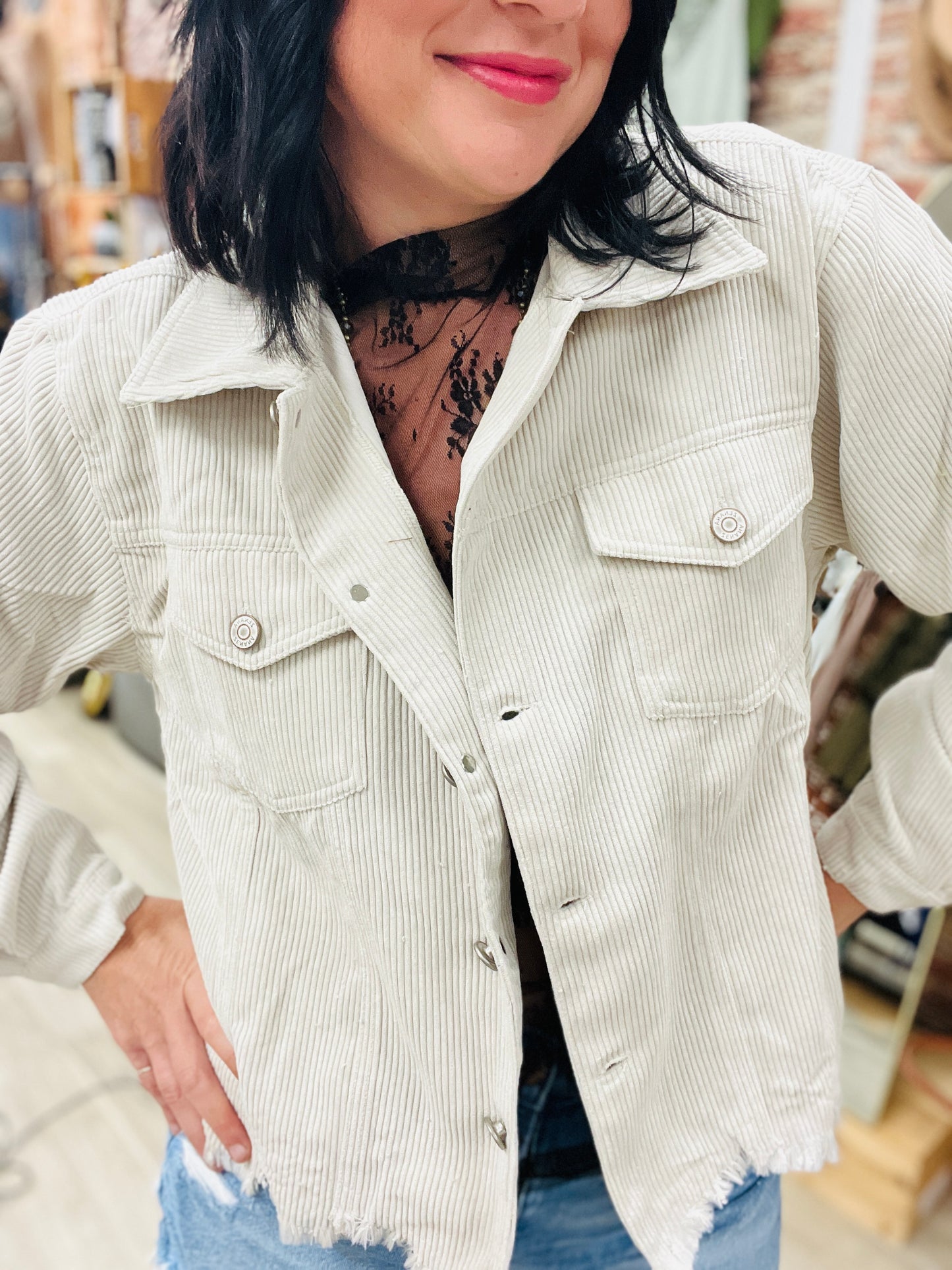 Classy Rocker Ripped Shacket