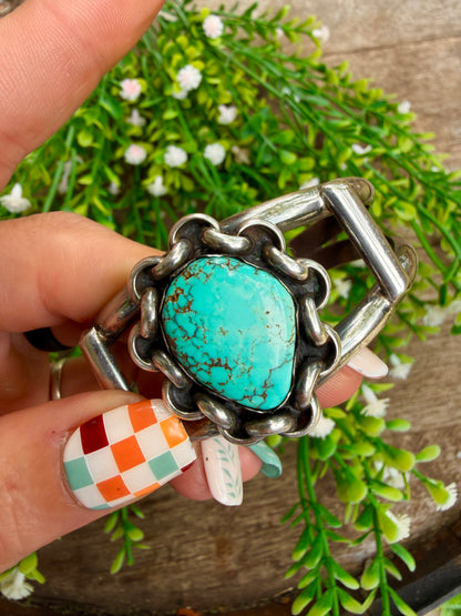 Nevada Turquoise Chain Cuff Bracelet