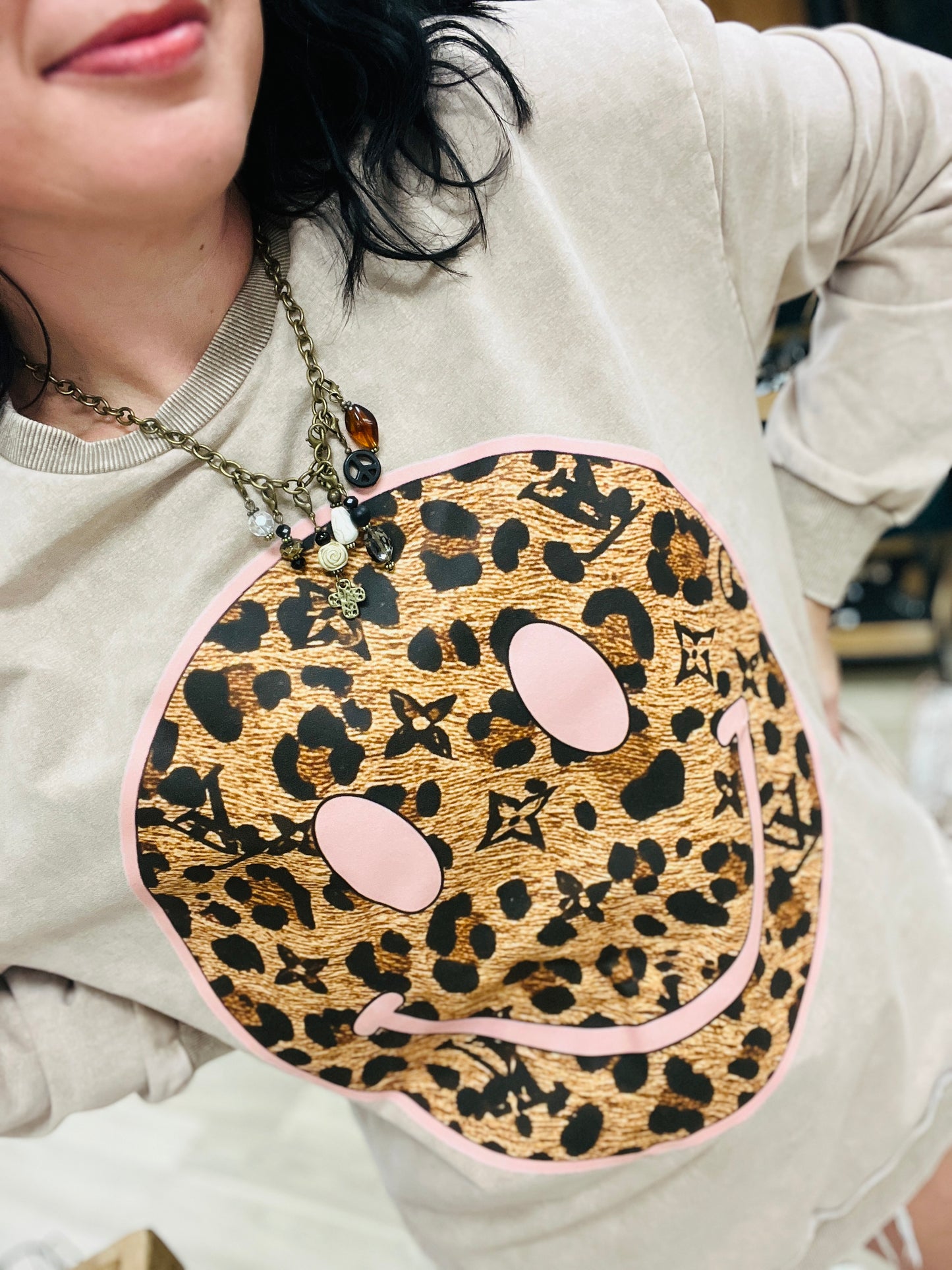 Mauvy LV Smiley Crewneck