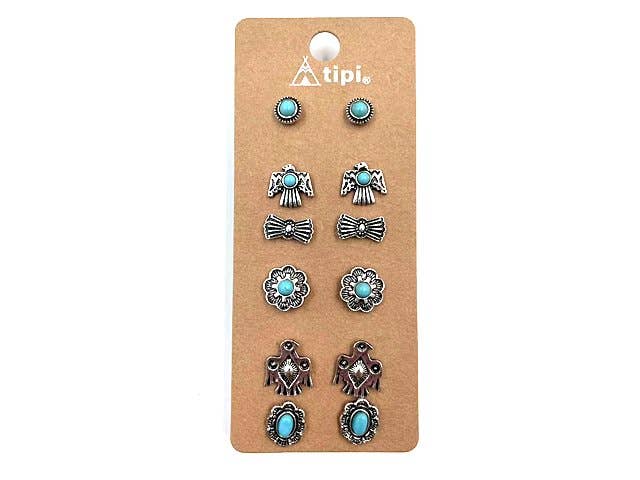 6 Pc. Western Earring Sets