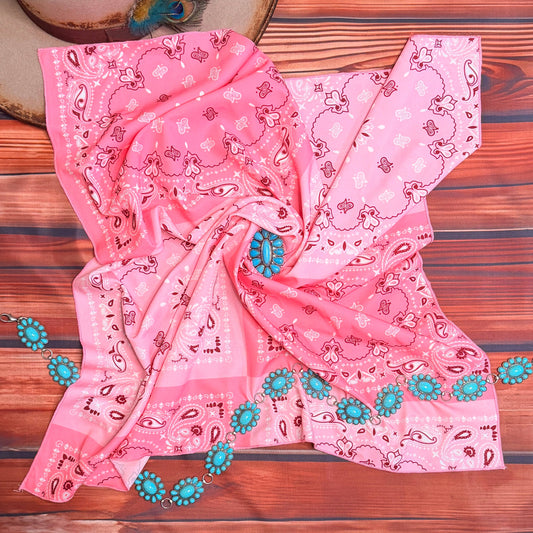 Pink Paisley Wild Rag 28x28