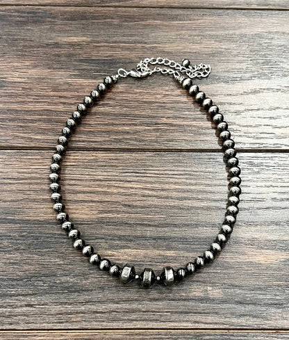 16" Rondelle Western Pearl Bead Necklace