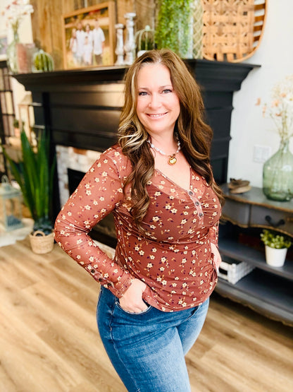 Floral Fontana Mesh Top