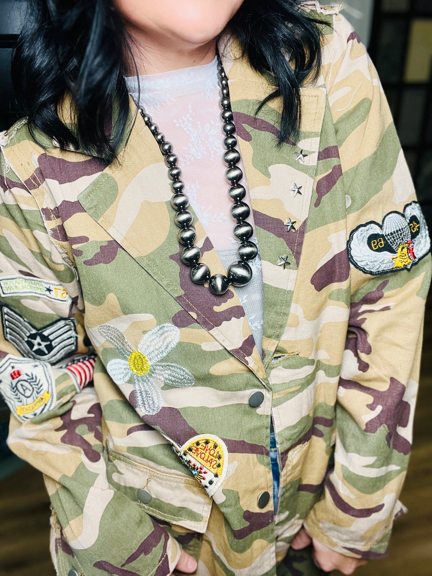 Gypsy Camo Patch Sleeve Blazer