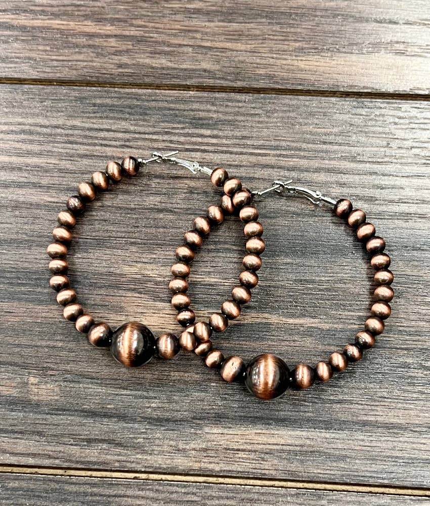 Western Pearl Hoop Earrings