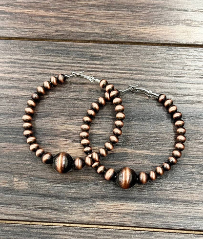 Western Pearl Hoop Earrings
