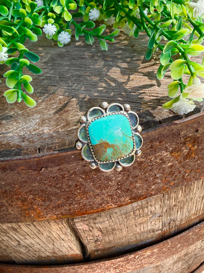 Nevada Turquoise Yazzie Ring sz 8