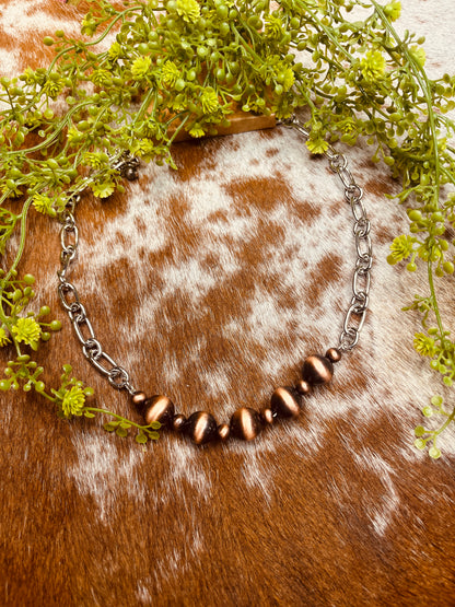 Feisty Chunky Chain Pearl Necklace