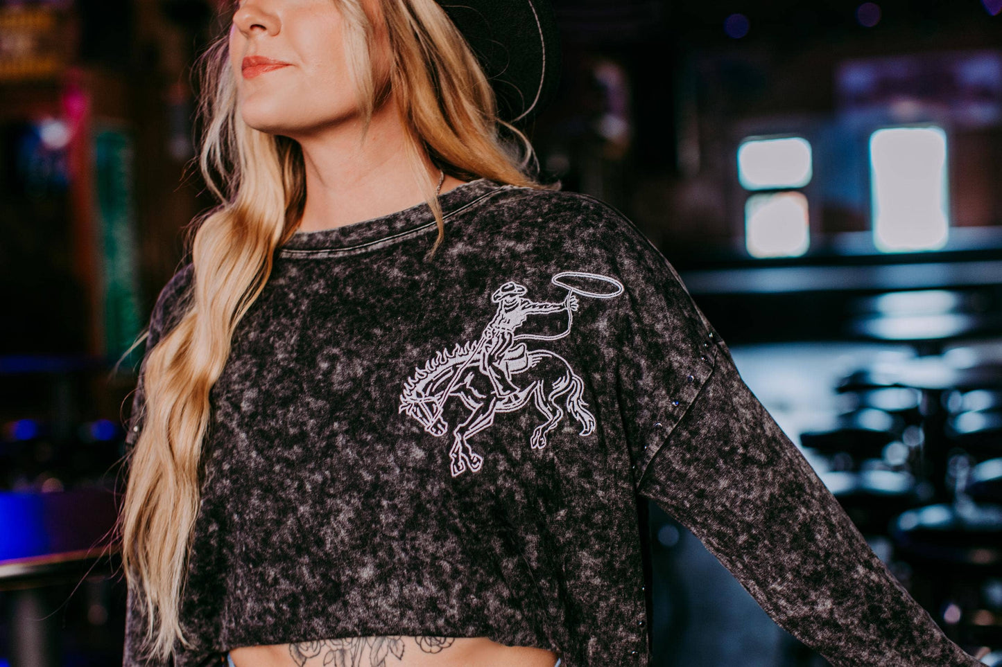 Rodeo Rebel LS Crop Tee