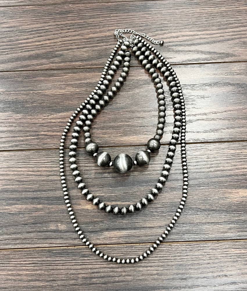 Navajo Pearl 3 strand necklace | western pearl necklace