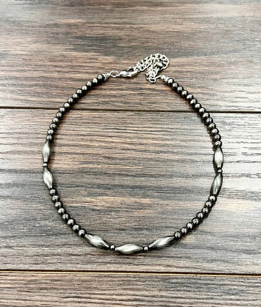 Elongated Polish Navajo Bead Necklace