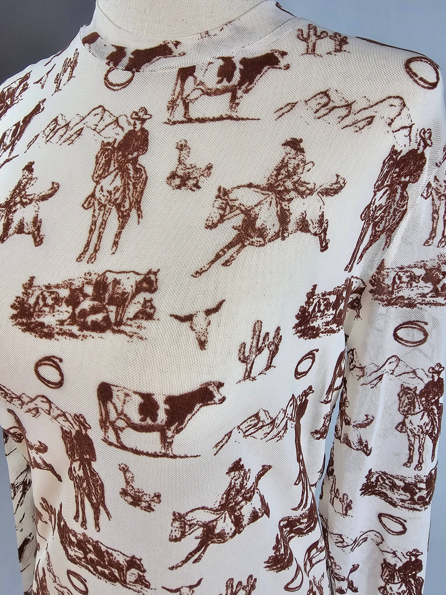 Wild & Western Velvet Mesh Top