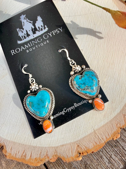 Kingman Spiny Heart Earrings