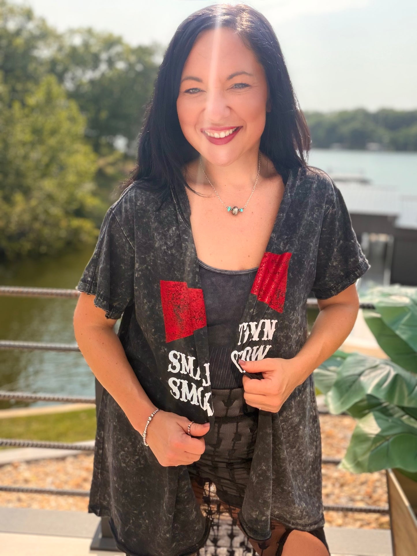 Small Town Smokeshow Split Tunic Top