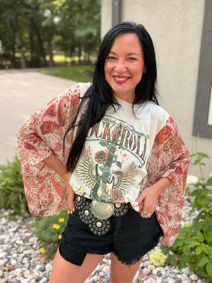 Rock N Roll Vintage Rustic Poncho