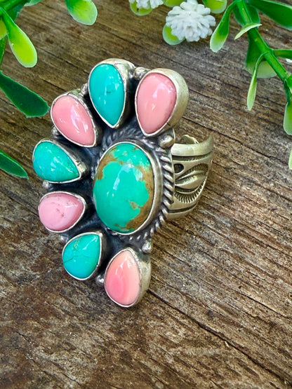 Marcella James Conch & Kingman Adjustable Ring