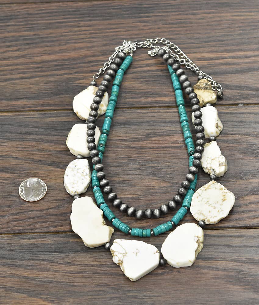 Heishi Slab Turquoise Necklace