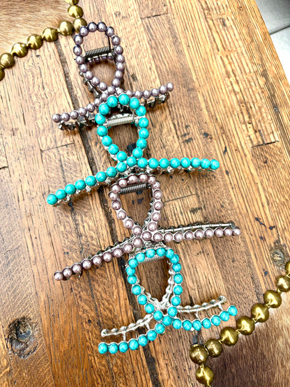 Rockin Western Pearl Hair Clip