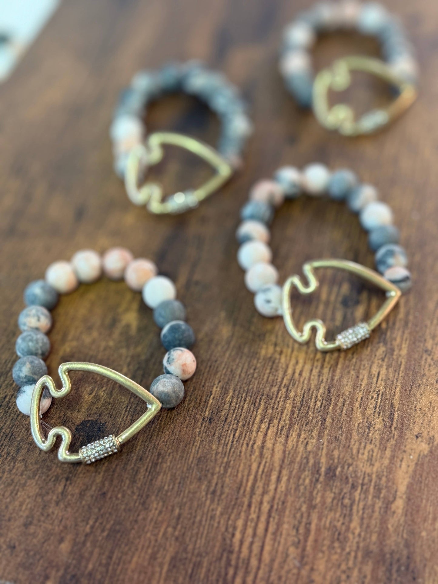 Bling Arrowhead Chunky Stone Stretch Bracelet