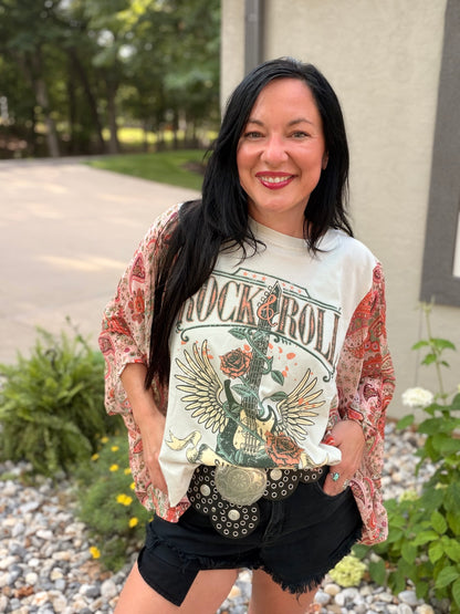 Rock N Roll Vintage Rustic Poncho