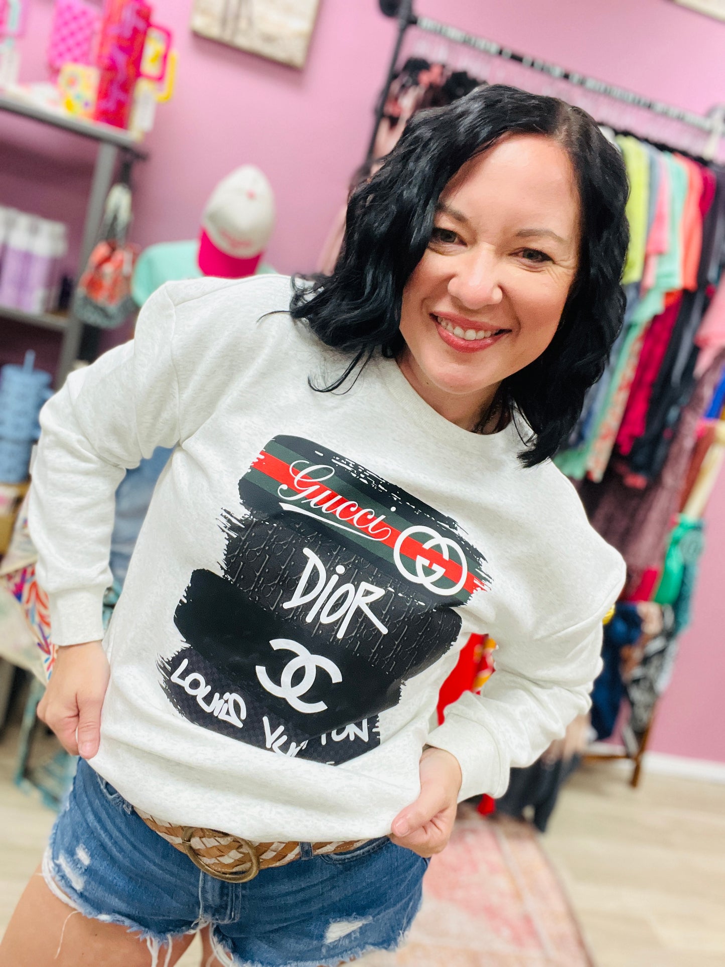 DeSiGnEr Love Crewneck