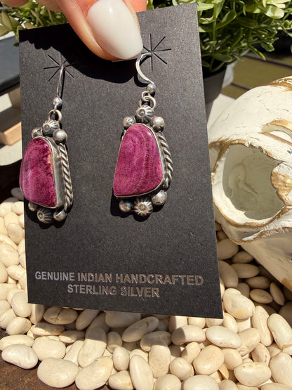 Augustine Large - Purple Spiny Oyster Dangle Earrings
