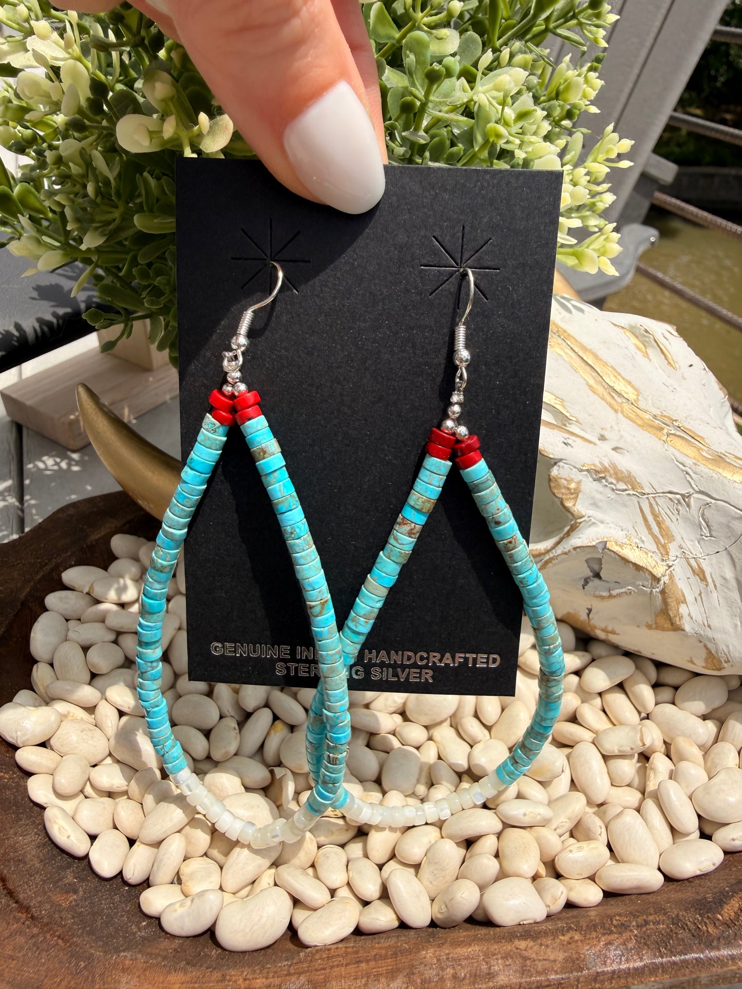 Miranda Thompson - Turquoise | Pearl | Coral Beaded Earrings