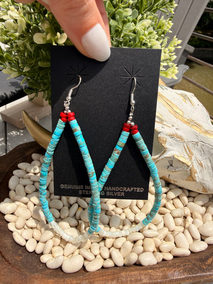 Miranda Thompson - Turquoise | Pearl | Coral Beaded Earrings
