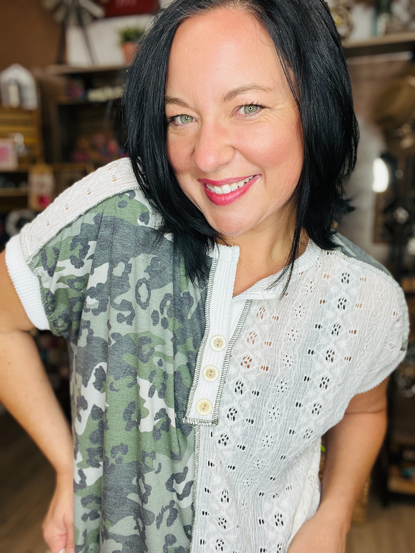 Camo Lace Calgary Top