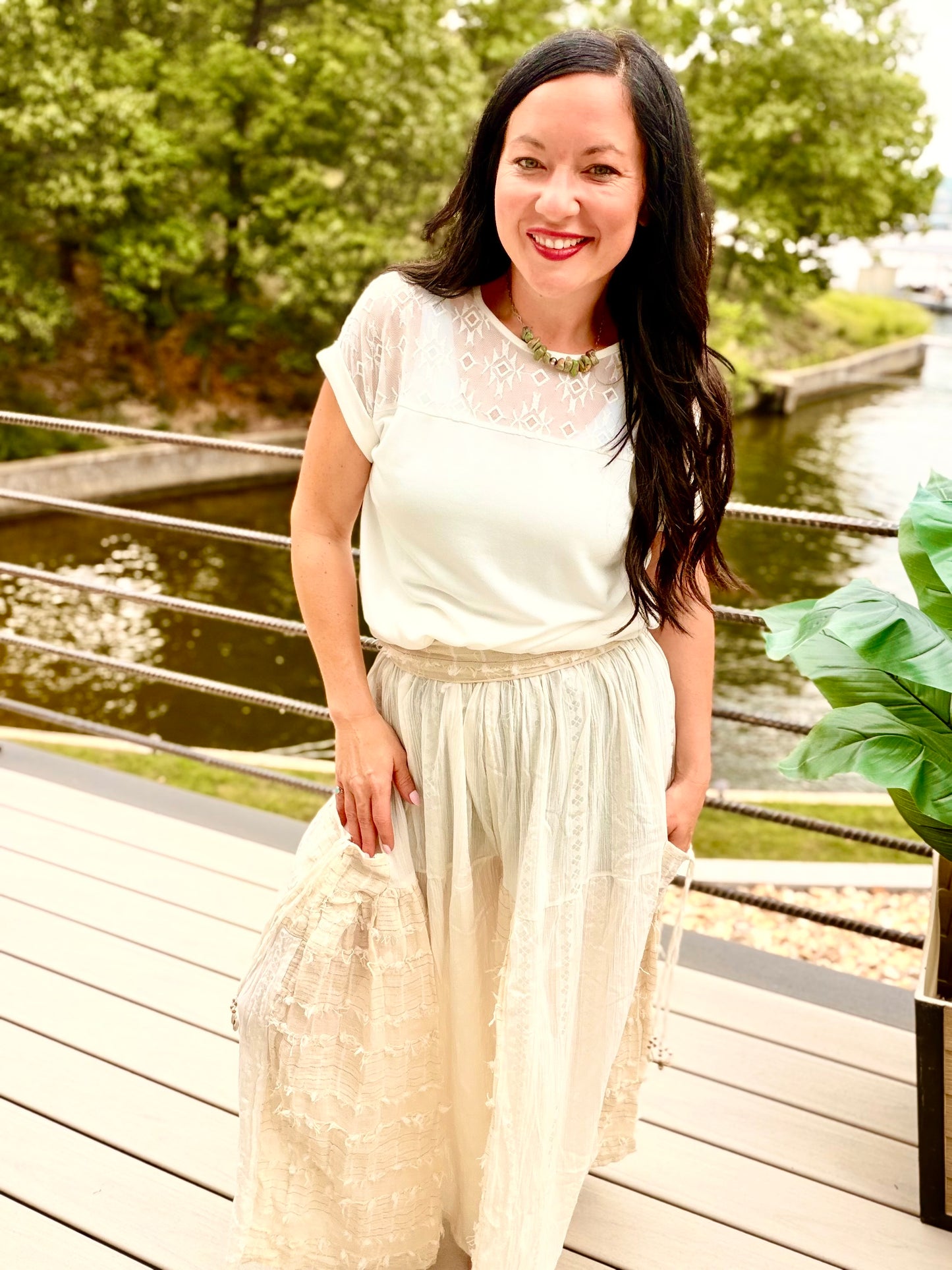 Boho Shell Ruffle Pants