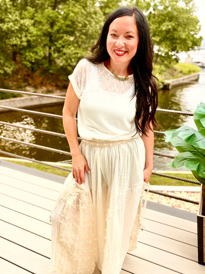 Boho Shell Ruffle Pants