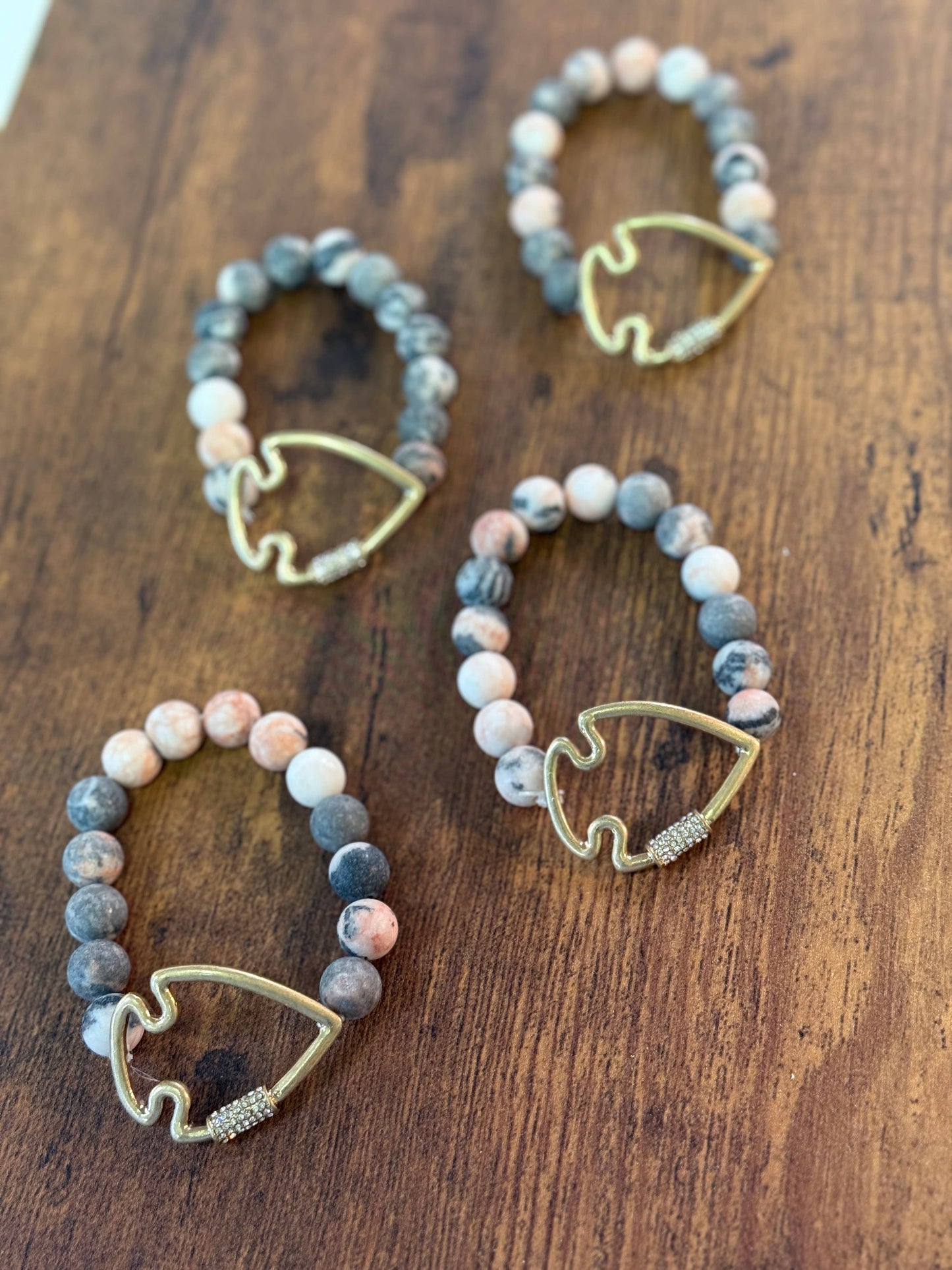 Bling Arrowhead Chunky Stone Stretch Bracelet