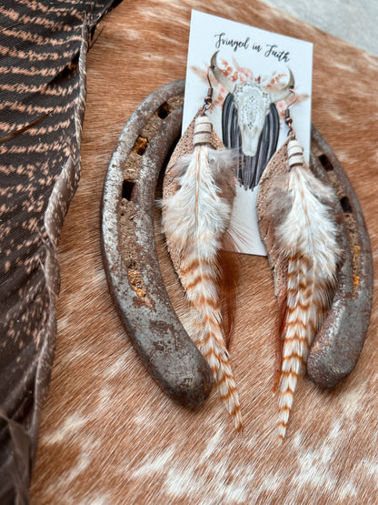 Round Up Feather Earrings | Rose Gold w/ Feathers