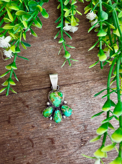 Sonoran Gold Turquoise 4 Stone Cluster Pendant