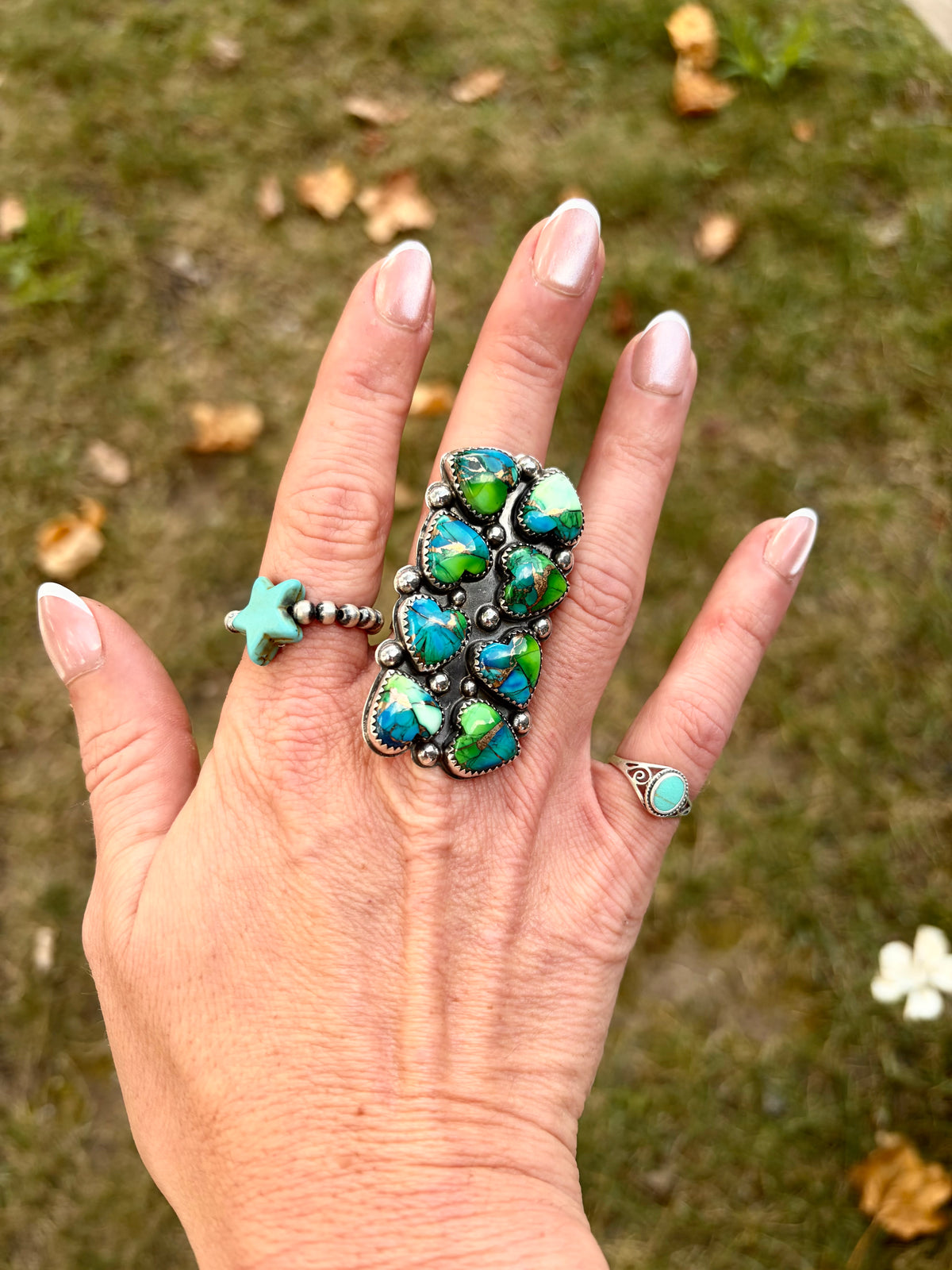 Jason Etsitty Multi Heart Ring