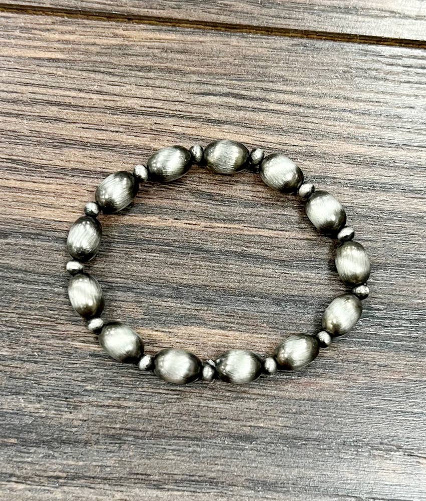 10mm Oval Navajo Bead Stretch Bracelet