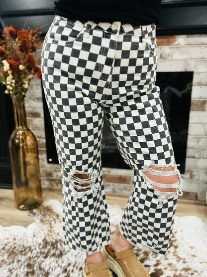 Round the Track Checkered Jeans