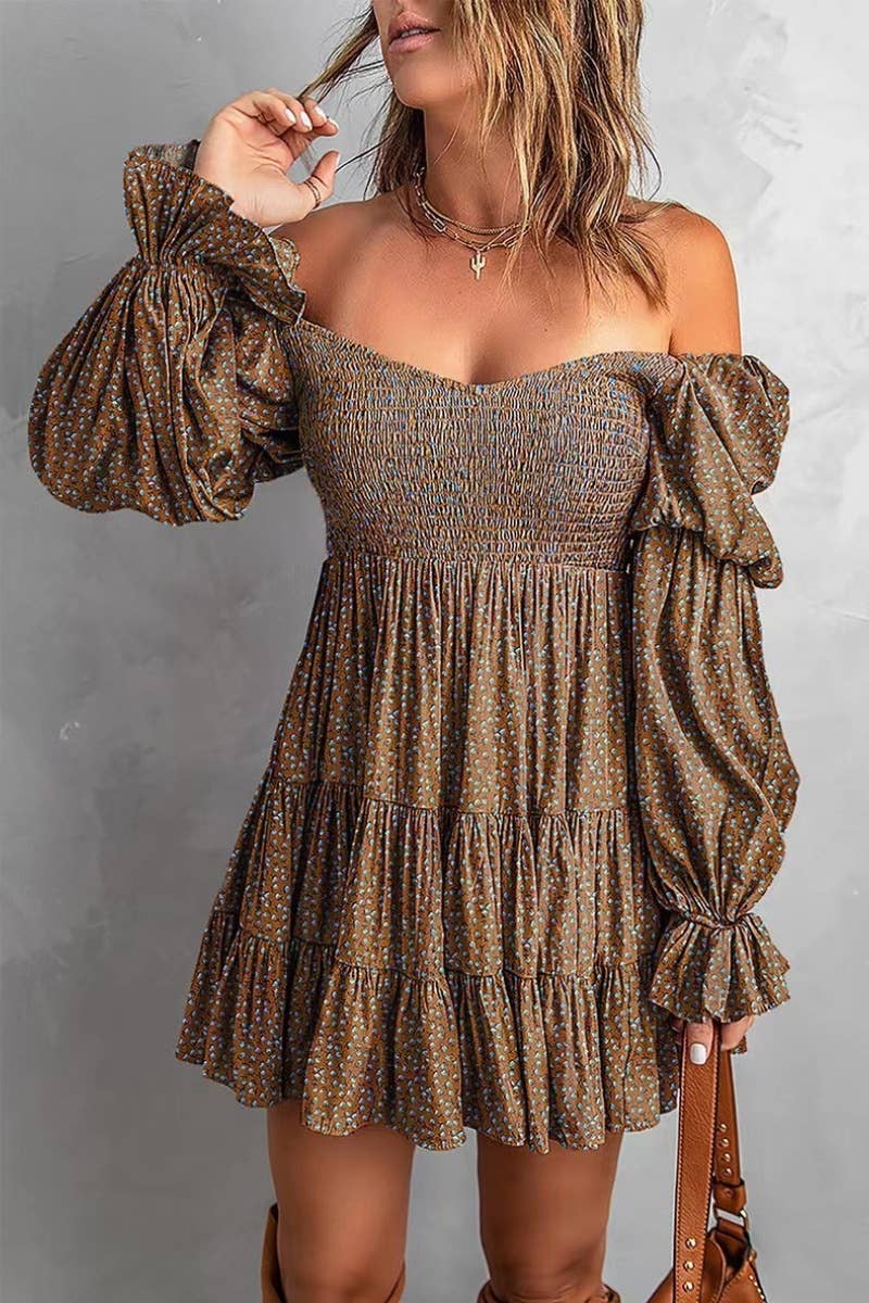 Fall Boho Brown Dress