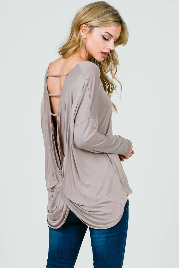 Boho Taupe Crossed Tunic