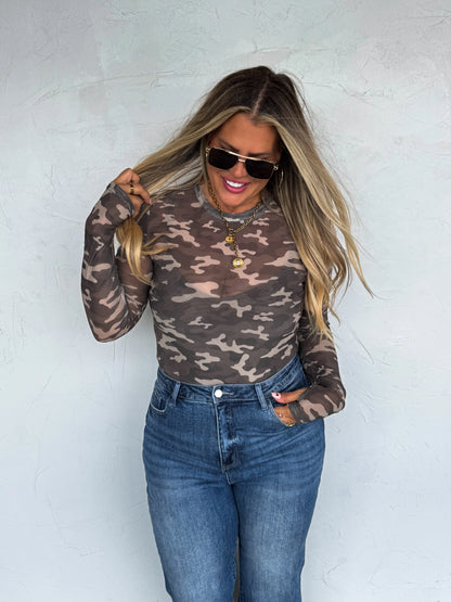 Camo Cowboy Mesh Top