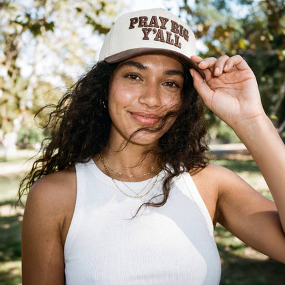 Western Pray Big Y'all Canvas Trucker Hat