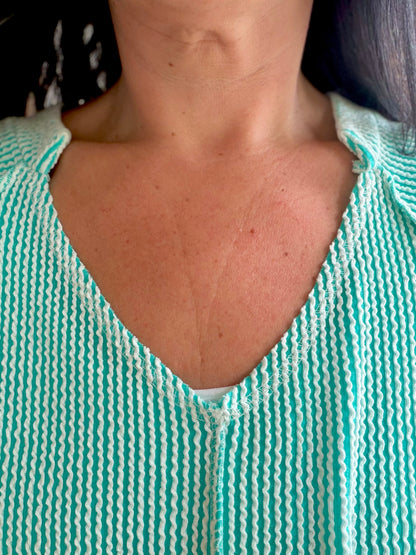 Turquoise in Style Ribbed Top